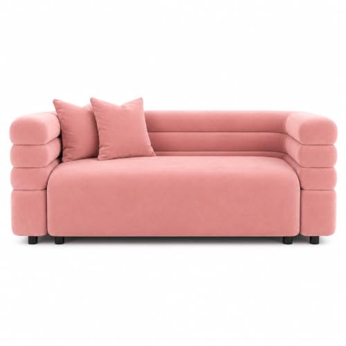 Image of Modern Designer Furniture Collection | Premium Upholstered Lounge Seating with Sculptural Contemporary Design | High-Density Foam Cushions & Solid Wood Frame | Minimalist Home & Living (Rose Gold)