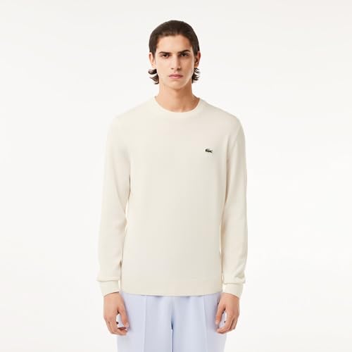 Lacoste Pull Léger AH1985 70V Farine pour éviter d'avoir trop chaud en mi-saison