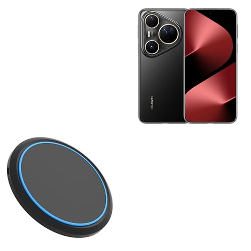 BoxWave Charger Compatible with Huawei Pura 80 Ultra - SwiftCharge PowerDisc Wireless Charger (15W), Qi Wireless 15W Circular Desktop Charger - Jet Black