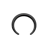 Pierced Owl 14-16GA Soft Touch Bioflex Flexible Septum Pincher Ring Retainer (Black, 16GA (1.2mm))