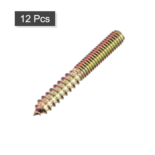 Image of uxcell 5 /16-18x2-1 /2 Hanger Bolts, 12pcs Double Ended Screws Wood Dowel Screws for Furniture