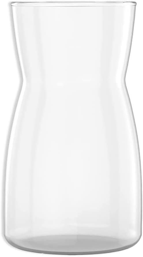 Vases Vase for Flowers Flower 17.5cm | Tall 1L Clear Glass Vase Essentials Modern Living Room Round, Flower Vase