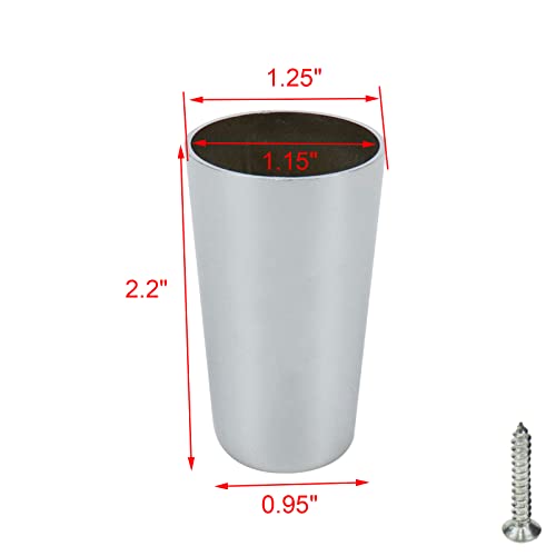 Geesatis 4 Pcs Table Foot Cover Cap Fits 1 Inch Round Furniture Leg Cover Floor Protector Table Chair Sofa Feet Cover, Zinc Alloy, Chrome #TOP3