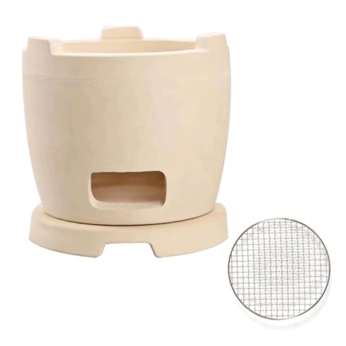 Réchaud à charbon de bois portable en argile au design épuré pour l'extérieur