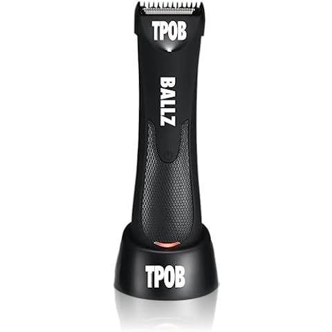 TPOB Ballz Male Grooming Trimmer Hair Clippers for Men, Home Ceramic Hair Trimmer Zero Gapped T-Blade Trimmer Cordless Rechargeable Edgers Clippers Electric Beard Trimmer Shaver Black Cover