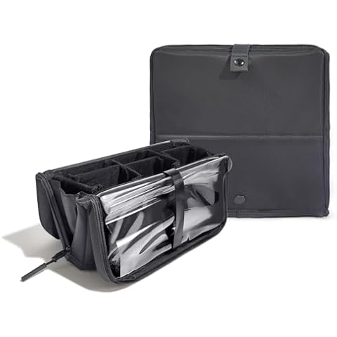 ROWNYEON Professional Large Capacity Makeup Brush Bag, Makeup Brush Holder, Makeup Brush Organizer, Makeup Brush Travel Case With Divider Cover