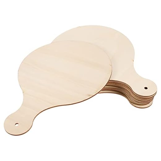 EXCEART Round Unfinished Wooden Cutting Board with Handle 9.05X6.29 Inch Diy Wood Chopping Board Serving Tray for Crafts Charcuterie and Food Presentation