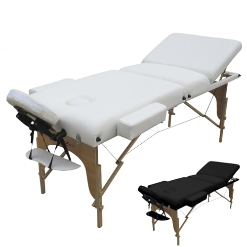 Vivezen - Table de Massage 15 cm Pliante 3 Zones en Bois avec Panneau Reiki + Accessoires et Housse de Transport - Plusieurs Coloris