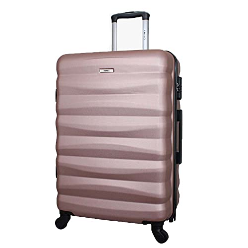 Conjunto de Malas de Viagem em ABS Yins 21089 Cadeado Integrado Rodas 360º 2Pcs P/M Rosê