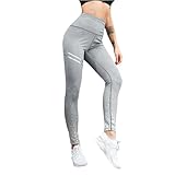 DFEPPJHG Pantalones De Yoga Mujer Leggings De Lámina De Oro De Mujeres Pantalones De Yoga Pantalones De Yoga Leggings De Cintura Alta Fitness Running Gym Leggings-Gris-Metro