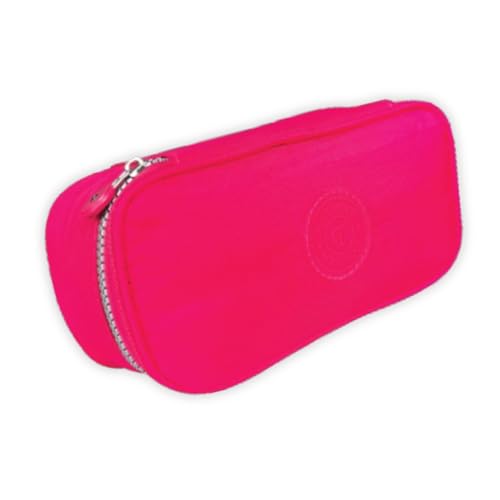 Estojo Escolar Feminino Masculino Espaçoso com Ziper Resistente Papelaria Fofa Infantil Lápis Apontadores Canetas Marcadores Lapiseiras Borrachas (Rosa)