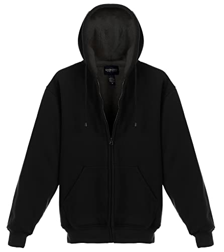 Image of Gioberti Men's Soft Heavyweight Sherpa Lined Fleece Hoodie Jacket