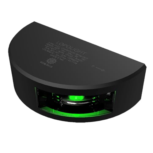 SupplyMount 301-001-B-6M - Aftermarket Replacement Series 301-001 - Starboard Sidelight - 2NM - Vertical Mount - Green - Black Housing - 6m Cable Compatible with Lopolight