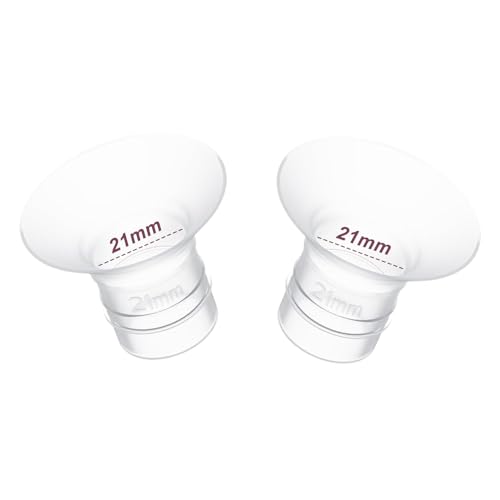 JIMOWANG 2Pcs Flange Inserts 21Mm para Tamanho de Mamilo de 17Mm-20Mm, Serve para Momcozy S12 Pro/S9 Pro/M5,S9/S12/S19/S21/S23,Elvie,Willow,Lansinoh,Medela,Spectra,Tsrete,Kmaier,Bomba Tira Leite Momme