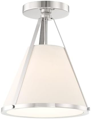 Crystorama Fulton 1 Light Polished Nickel Semi Flush Mount