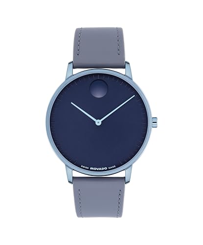 Movado Face Watch - Swiss Quartz, Leather Strap - Classic, Timeless Luxury Fashion Timepiece for Him or Her - 41mm