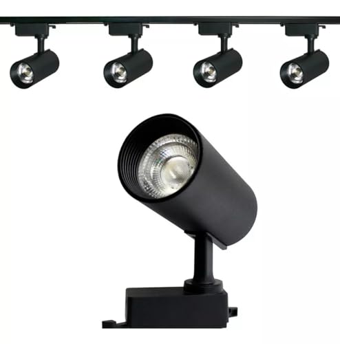 Kit Trilho Eletrificado 1m + 4 Spots Led 7w Preto 3000K