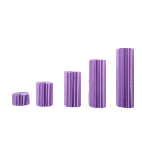 Piliers en papier pliables violets pour buffets de mariage et fêtes