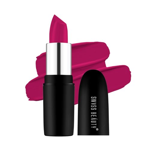 Swiss Beauty Pure Matte Creamy Lipstick | Non-drying, Highly pigmented Lipstick | Shade- Velvet Maroon, 3.8gm|
