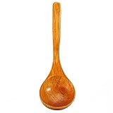 Kochlöffel-Naturholzkelle Griff Löffel Küche Kochwerkzeug Utensilien mit Haken(Helle Farbe)