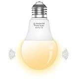 Motion Sensor Light Bulb 7W Radar Sensor Bulbs Dusk to Dawn E26 Medium Base Soft White 2700k LED Motion Activated Bulb Auto On/Off for Indoors Outdoors by LUXON