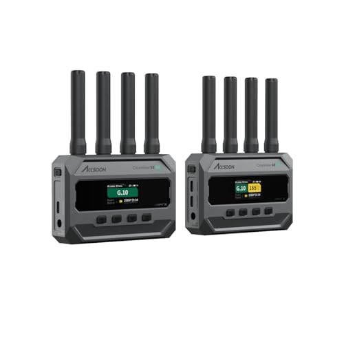 ACCSOON CineView SE 4K Wireless Video Transmission System 2.4+5Ghz Dual Channel Wireless HDMI&SDI Transmitter and Receiver 4K30 ≤0.05 Latency 1300ft/400m Range 1 Wired + 4 Wireless Connections