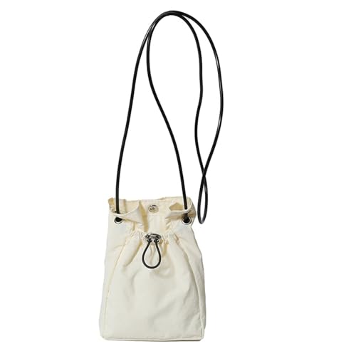 Fashionable Water Resistant Small Shoulder Bag Casual Pleated Drawstring Phone Pouches Crossbody Purse for Shopping Work - Main Image