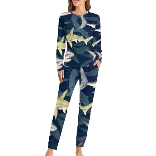Pyjama femme requin pour soirée cocooning ensemble pantalon confortable