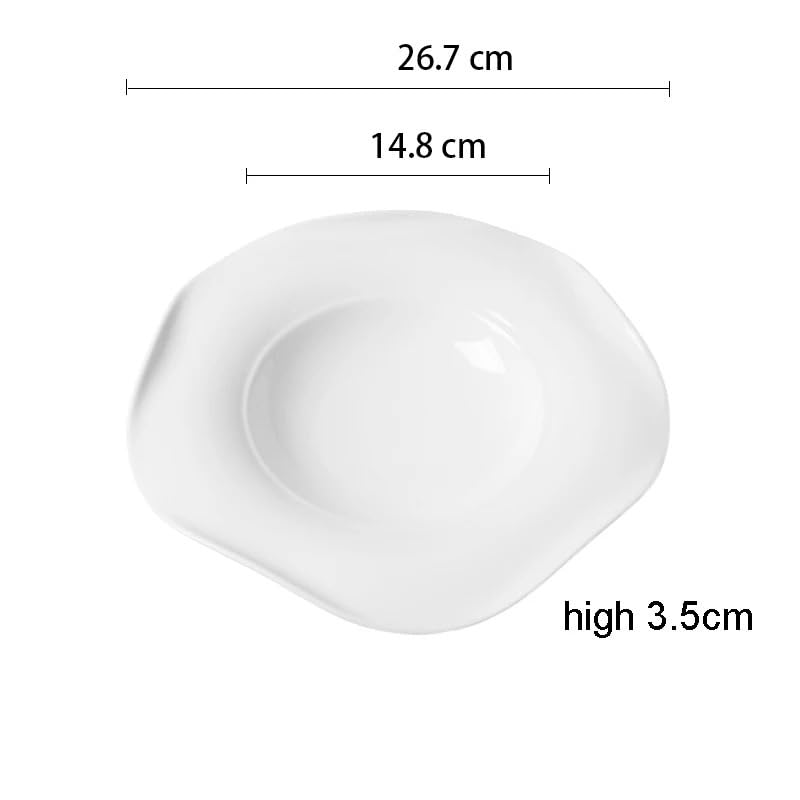 Talerze Ceramiczny Talerz Obiadowy Nieregularny Kształt Makaron Sushi Talerz Na Steki Prosta Restauracja Jednolity Kolor Zastawa Stołowa Taca Deserowa Naczynia Do Gotowan，A 10.5 Inch