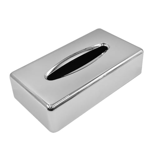 Alipis Caja Organizadora de Papel Electrochapada para Escritorio Dispensador de Pañuelos Plástico Cromado Almacenamiento Práctico para Hogar y Oficina