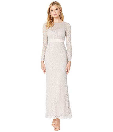 Adrianna Papell Lace Long Sleeve Evening Gown ICY Lilac 16