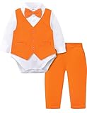 A&J DESIGN Baby Outfit Boy Easter Infant Gentleman Formal Dress Suit Orange 6-9 Months