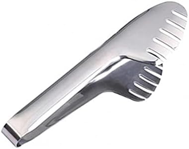 Cooking Tongs 1pc Heat-Resistant Stainless Steel Food Tongs Kitchen Cooking Restaurant Barbecue Tongs Anti-Rust Tongs(B)
