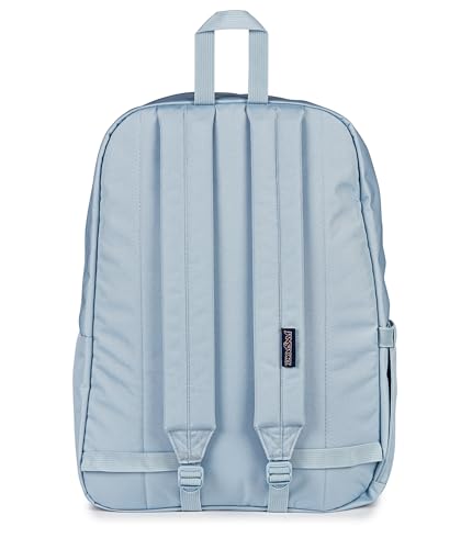 Image of JanSport Superbreak Plus FX Backpack - Work, Travel, or Laptop Bag with Water Bottle Pocket, Superbreak Plus Fx, Bandana Jam Emb Blue Dusk /White /White