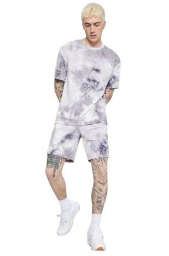 Image of Leriya Fashion Co-ord Set for Men T-Shirt & Shorts Nightwear Set | Summer Loungewear, Beachwear & Night Suit for Daily Comfort, Rayon, Striped