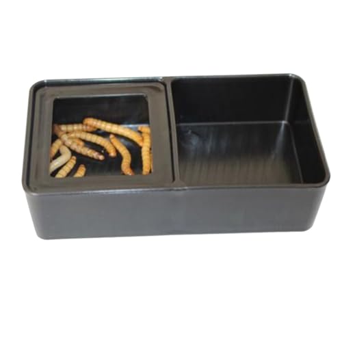 BESPORTBLE Futterspender Für Reptilien Mit Doppeltem Verwendungszweck Schwarzer Futternapf Mit Doppelgitter Für Futter Und Wasser Leicht Zu Reinigen Geeignet Für Eidechsen