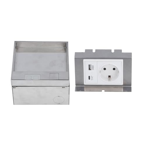 Prise électrique dissimulée étanche de sol avec bloc USB Type C YWBL-WH