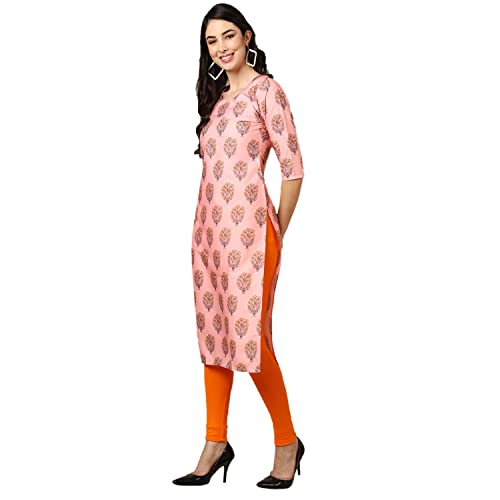 Image of Pinkmint Women's Crepe Digital Print Straight Kurta