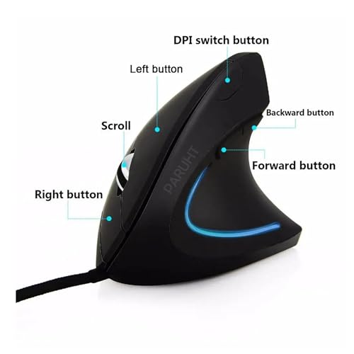 Image of Ergonomic Right-Handed Wireless Optical Mouse, Portable and Rechargeable, Black PHT /EGMS