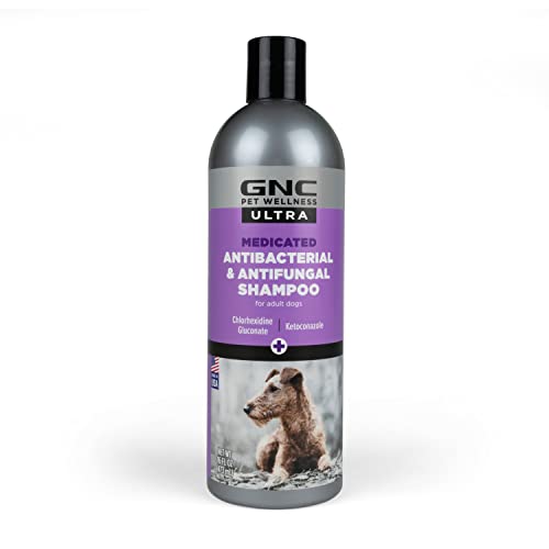 GNC Ultra Medicated Antibacterial & Antifungal Shampoo 16oz | Medicated Relief Shampoo for Dogs Antibacterial & Antifungal | GNC Shampoo for Dogs with Infections Bacteria & Fungus Irritation Itching