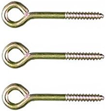 Guy Cable Eye Lag Screw Bolt 3 Pack 1/4 Inches 3 Inches in Length Antenna Mast Support Eye Sharp Point Bite into Wood Steel Lag Screw Guy Wire Antenna Cable Support