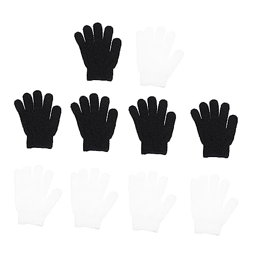 VICASKY 10Pcs Bath Exfoliating Gloves Five Finger Body Shower Scrubbers for Deep Cleaning Comfortable Skin Care Mitts and Practical Shower Supplies