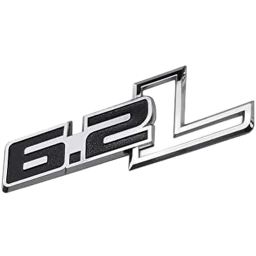 Image of 2pcs 6.2L Badge Emblems Side - 3D Decals Badge Replacement for F-150 Raptor 6.2 L F150 - Chrome