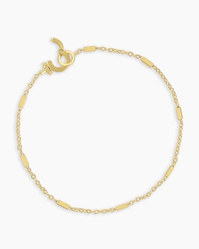 gorjana - Tatum Bracelet - 18K Gold Plated - Dainty Chain with Delicate Bar Accents - Minimalist Layering Jewelry - Secure Hinge Closure2