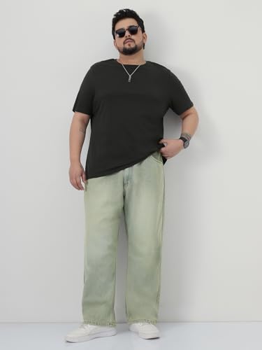 Image of Urbano Plus Men's Loose Baggy Fit Heavy Washed Jeans Non-Stretchable