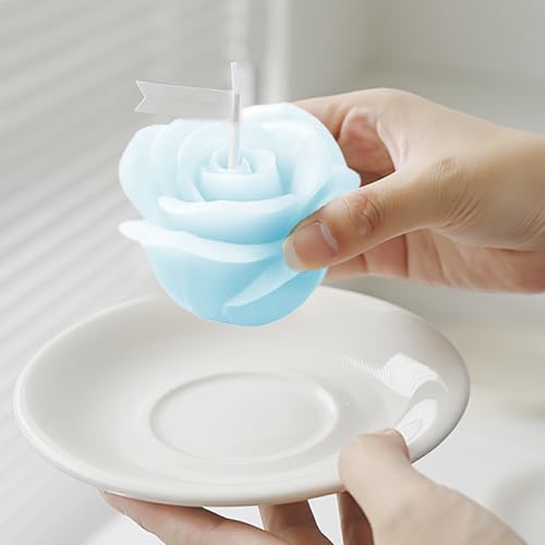 Image of Tecokart 3D Rose Flower Silicone Mold for Candle, Soap, Jelly, Chocolate, and Resin Crafts - Ideal for DIY Projects and Valentine's Day Gifts