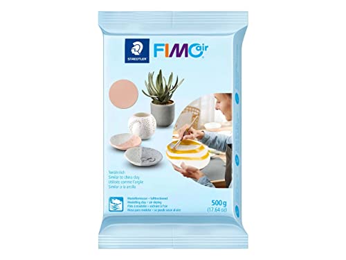 Staedtler FIMO Air Basic, Pâte à modeler chair durcissante à l'air libre avec rendu argile, Pour débutants et artistes, Facile à démouler, Pain de 500 grammes, 8100-43