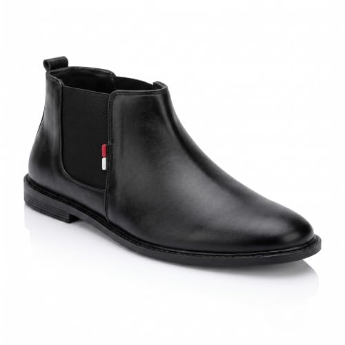 Image of BROADX Synthetic Leather Lightweight Comfortable Trendy Walking Outdoor Slip On Chelsea Boots For Men