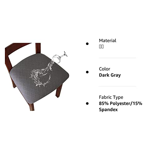 Genina Waterproof Seat Covers For Dining Room Chairs Covers Dining Chair Cover Kitchen Chair Covers (Dark Gray, 4 Pcs) #TOP7