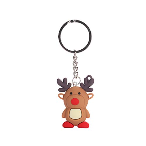 Preisvergleich Produktbild Neuesty Schlüsselanhänger mit Weihnachtsmotiv, niedlich, dreidimensional, bezaubernd, kreativ, Rentier, Schlüsselanhänger für Autoschlüssel
